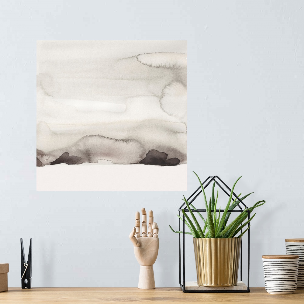 A bohemian room featuring Watercolor Abstract Horizon II