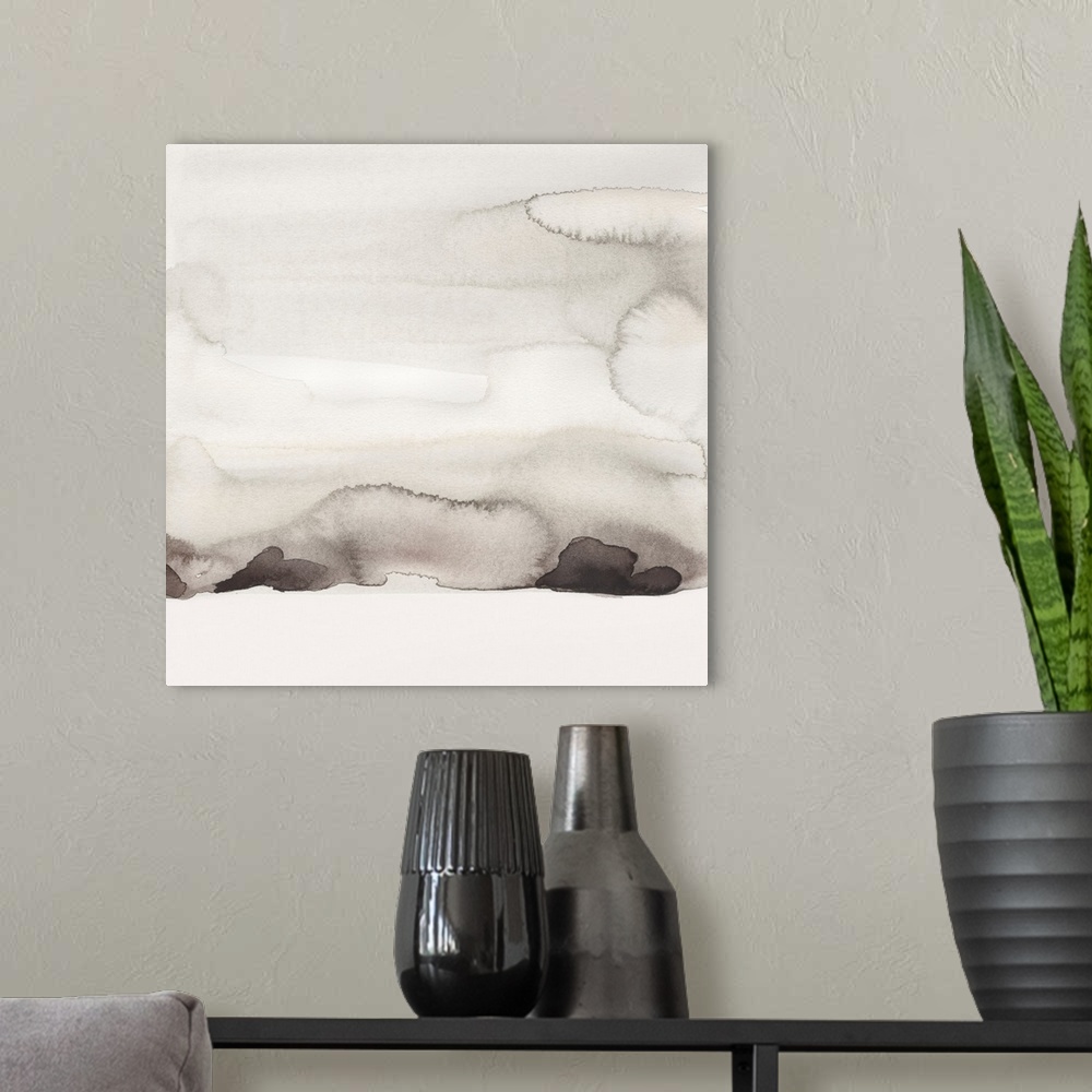 A modern room featuring Watercolor Abstract Horizon II