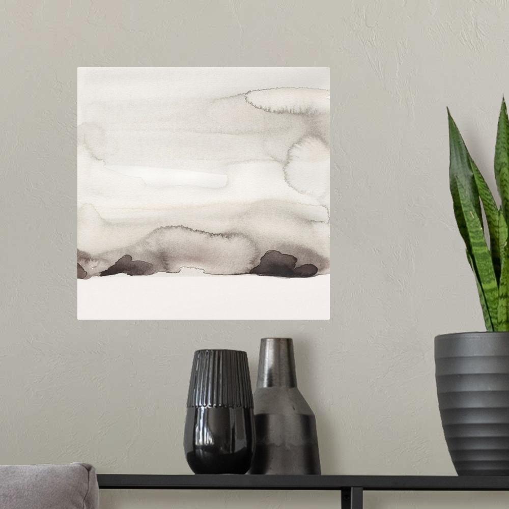 A modern room featuring Watercolor Abstract Horizon II