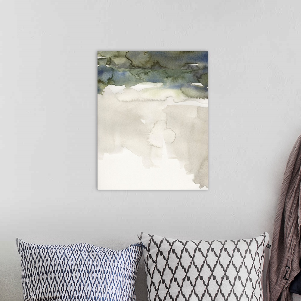 A bohemian room featuring Watercolor Abstract Horizon III