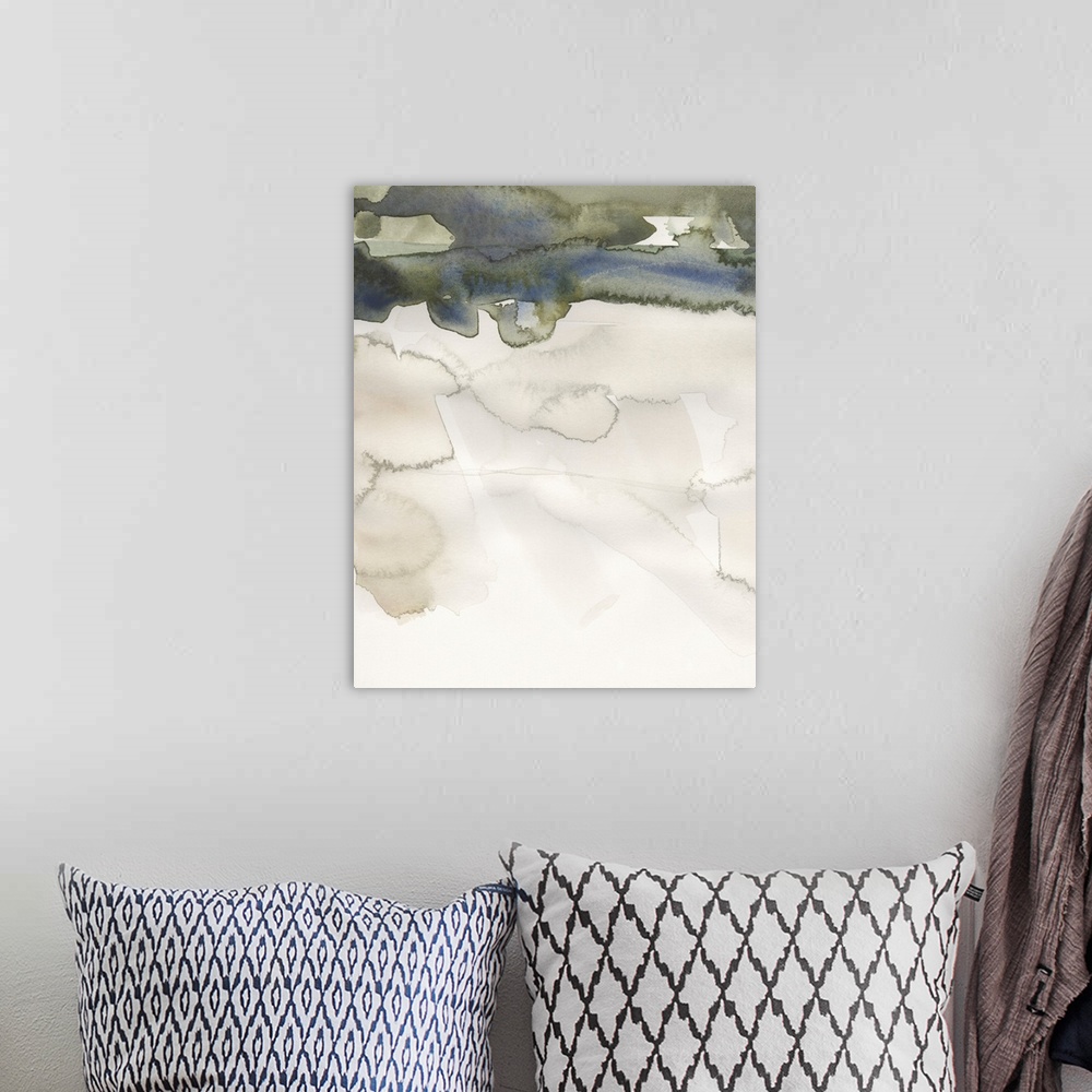 A bohemian room featuring Watercolor Abstract Horizon IV