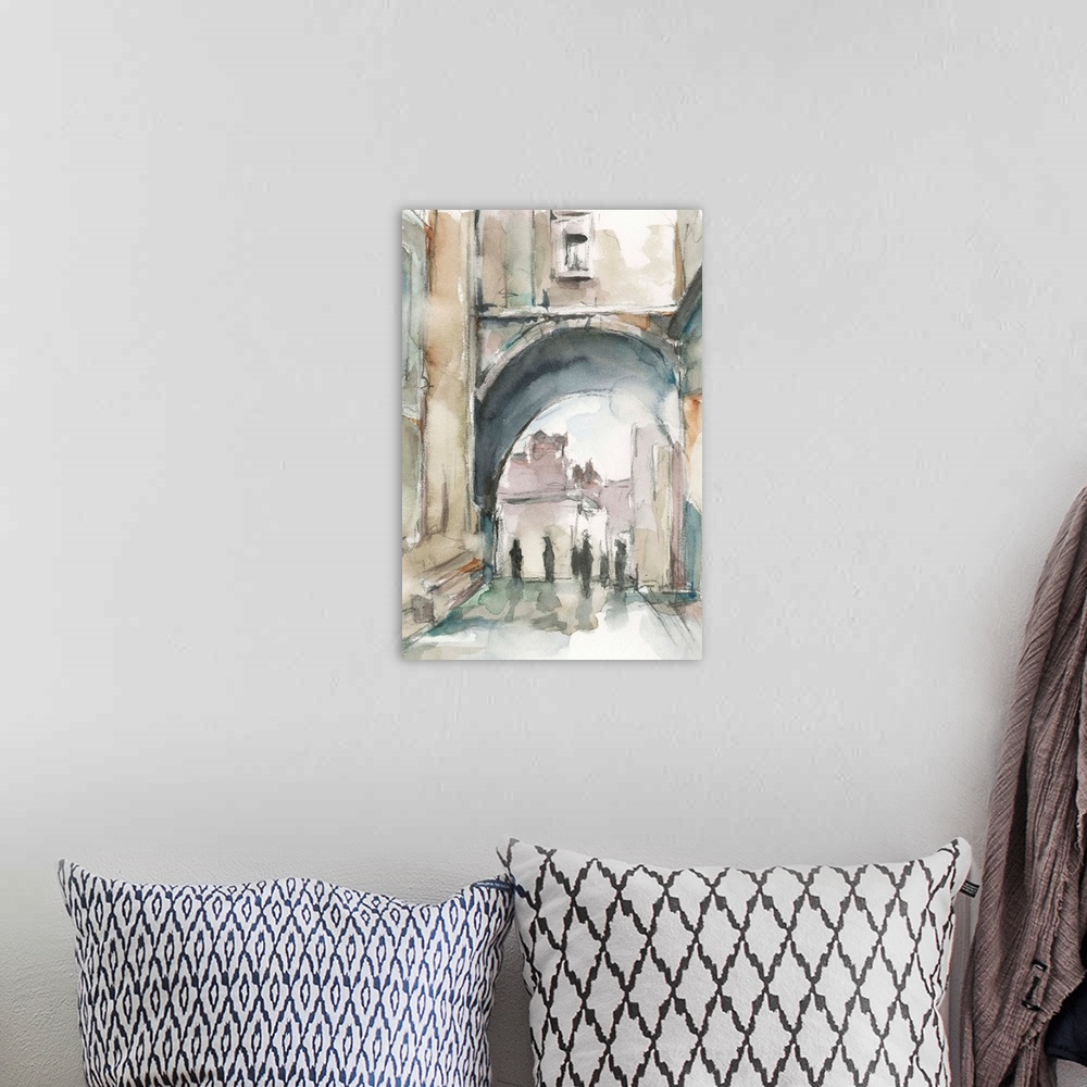 A bohemian room featuring Watercolor Arch Studies II