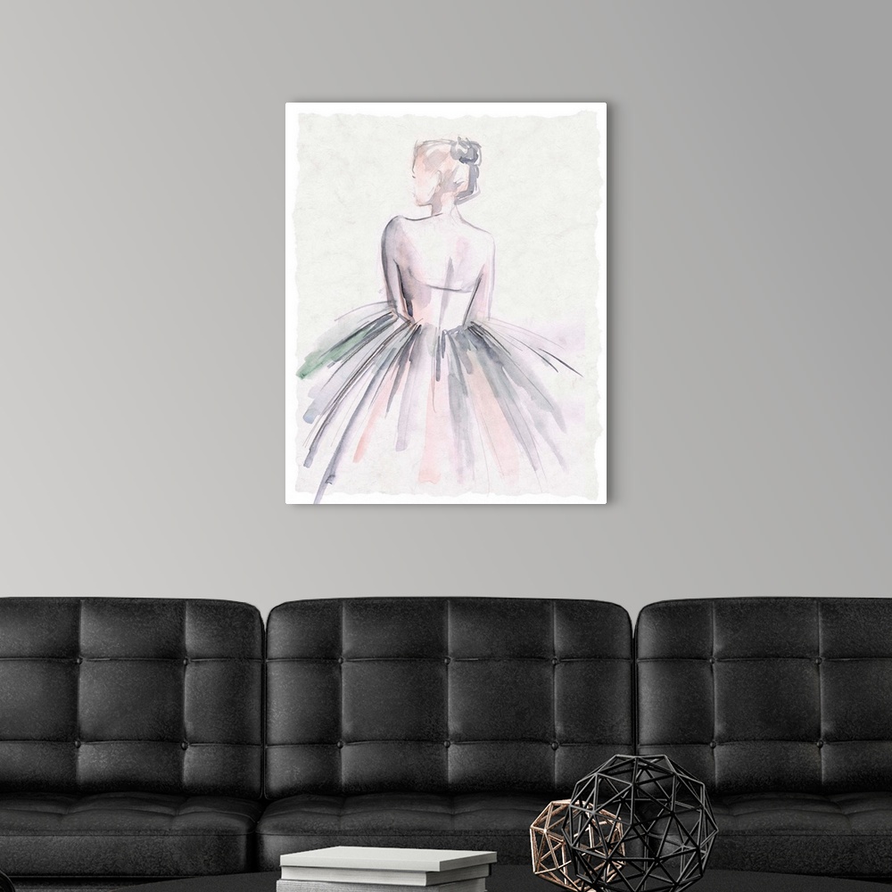 A modern room featuring Watercolor Ballerina I