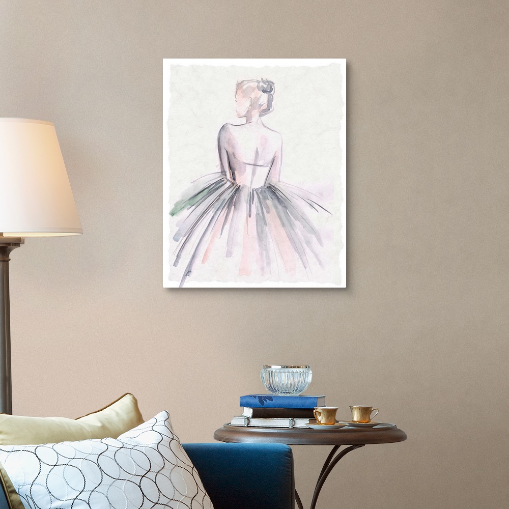 A traditional room featuring Watercolor Ballerina I
