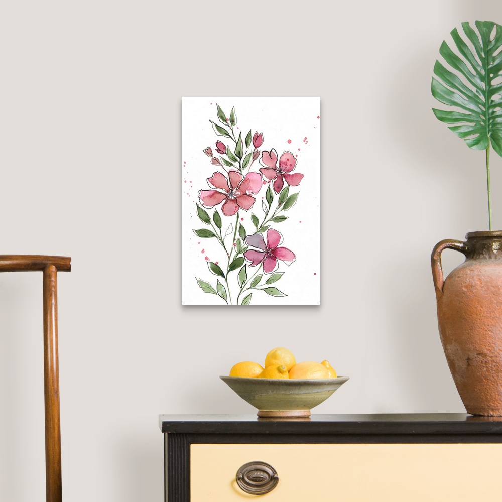 A traditional room featuring Watercolor Floral Stems I