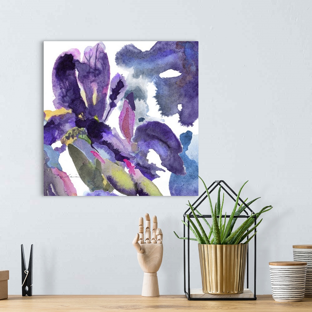 A bohemian room featuring Watercolor Flower Composition II