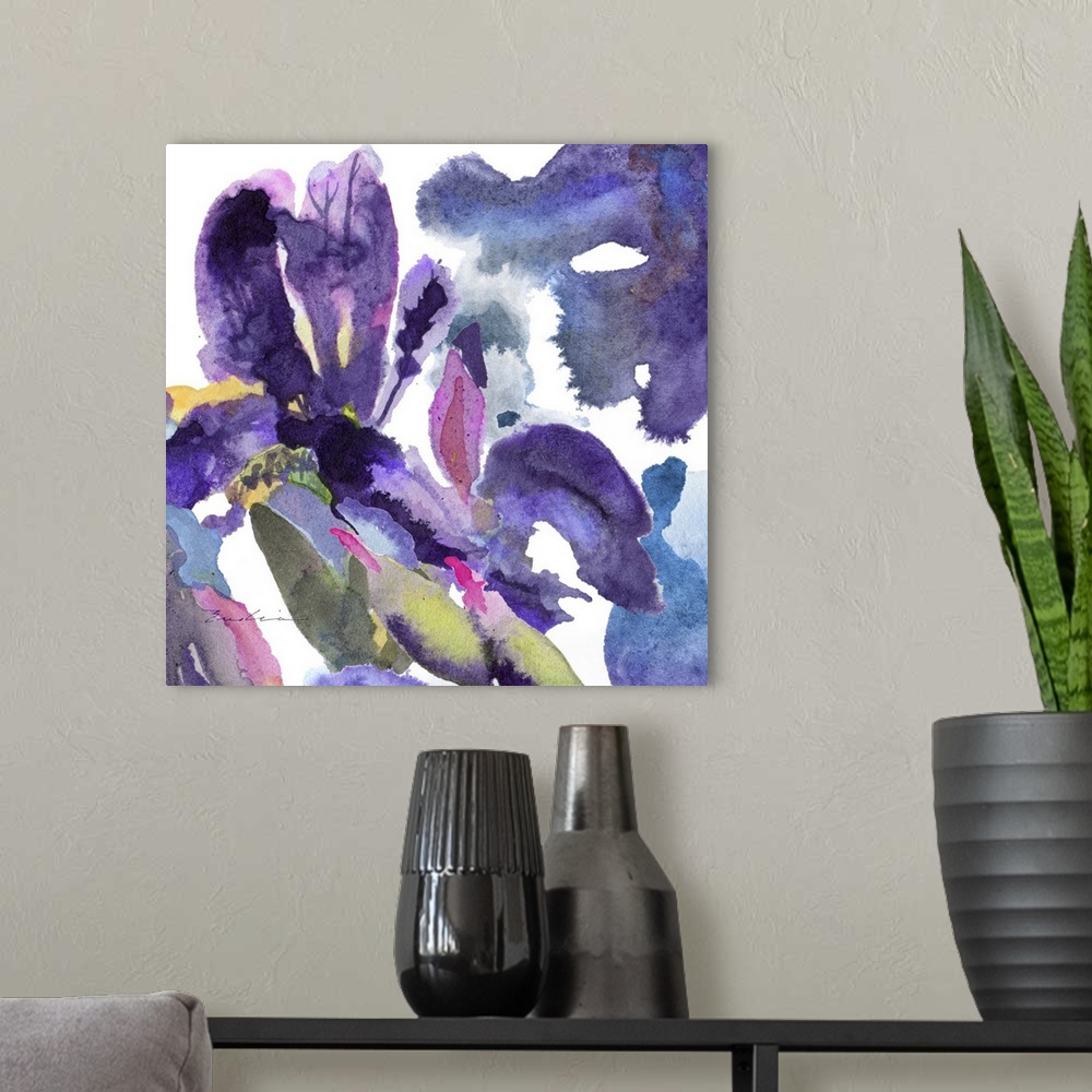 A modern room featuring Watercolor Flower Composition II