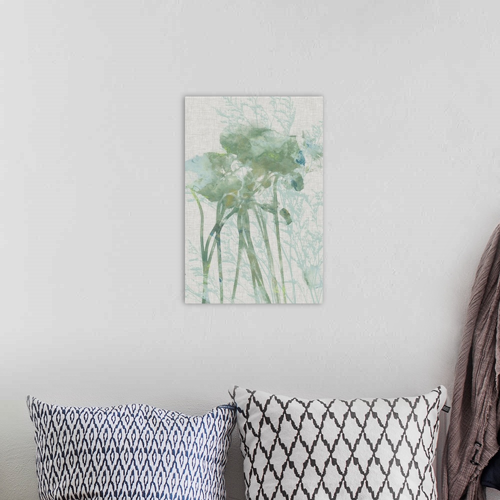 A bohemian room featuring Watercolor Flower Panel I