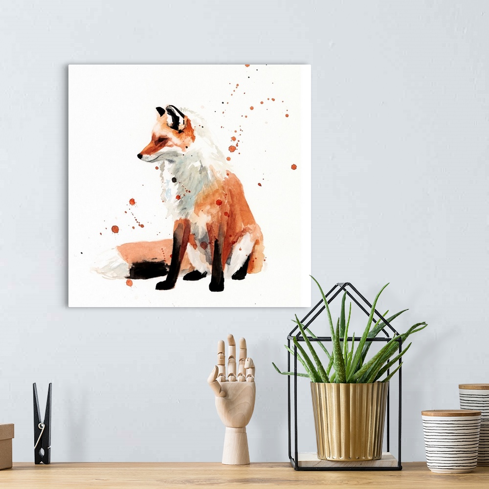 A bohemian room featuring Watercolor Fox I