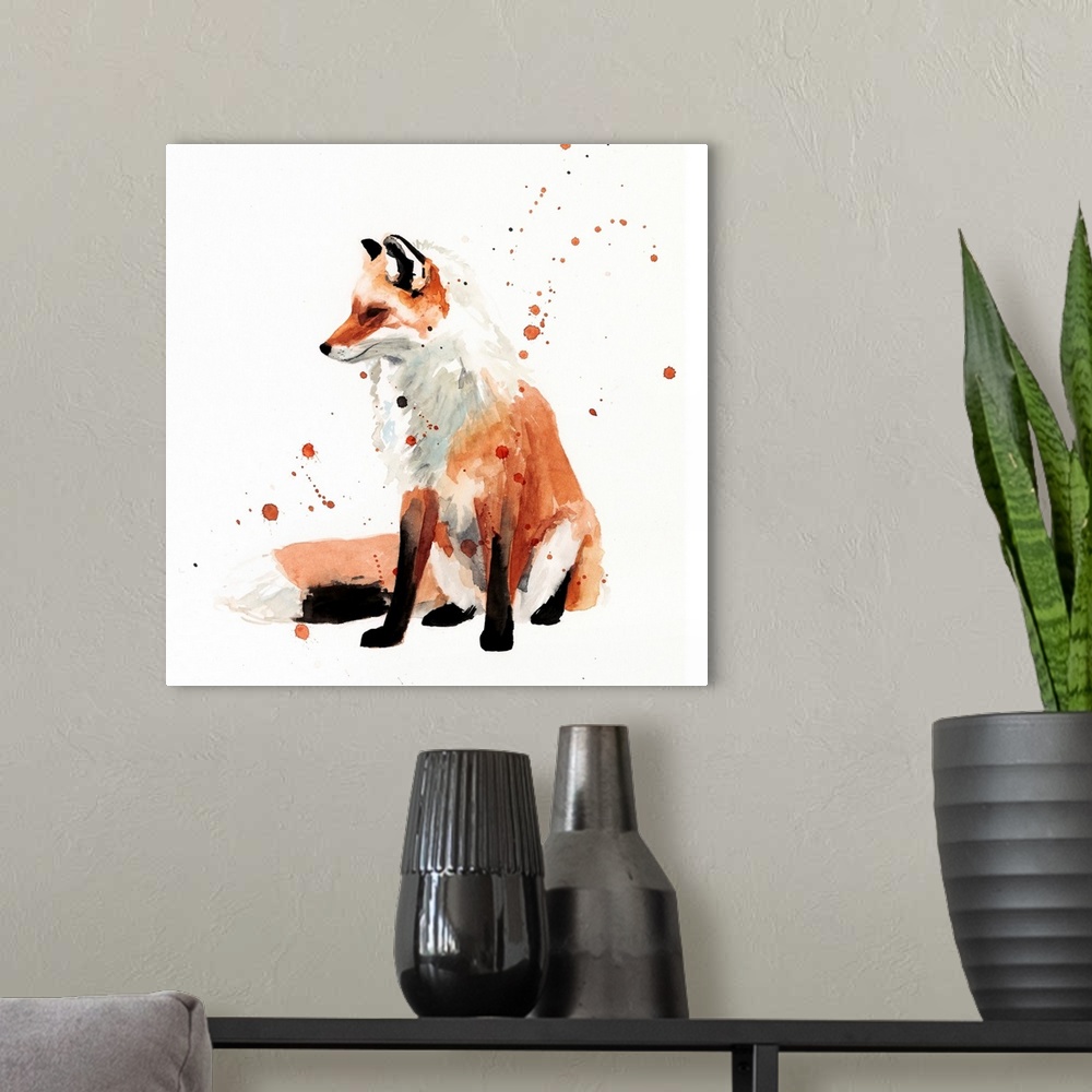 A modern room featuring Watercolor Fox I