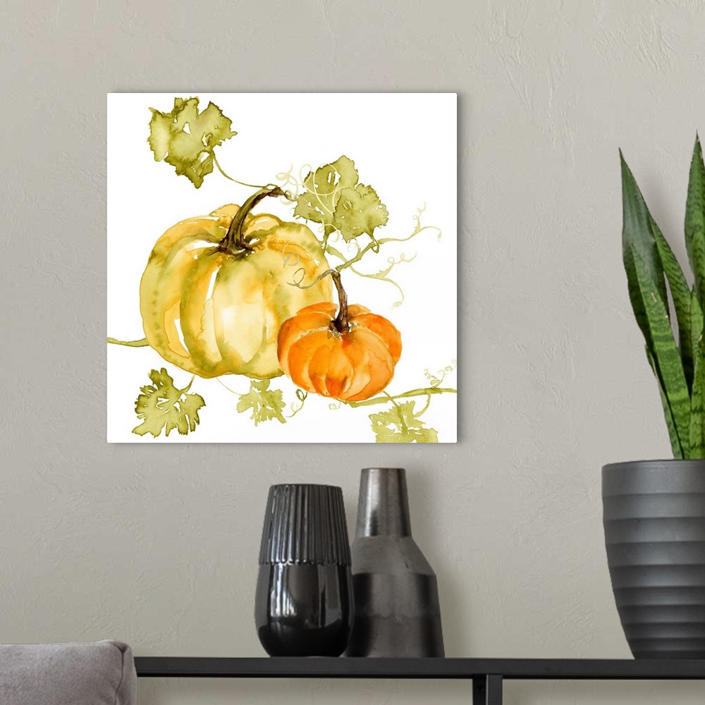 A modern room featuring Watercolor Harvest II