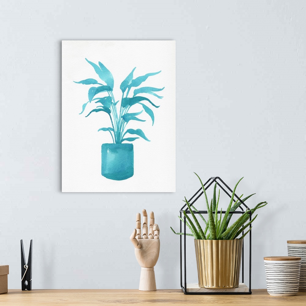 A bohemian room featuring Watercolor House Plant IV
