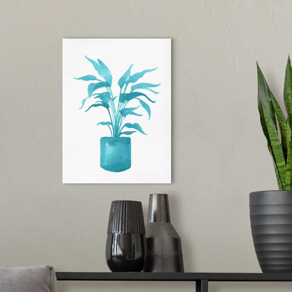 A modern room featuring Watercolor House Plant IV