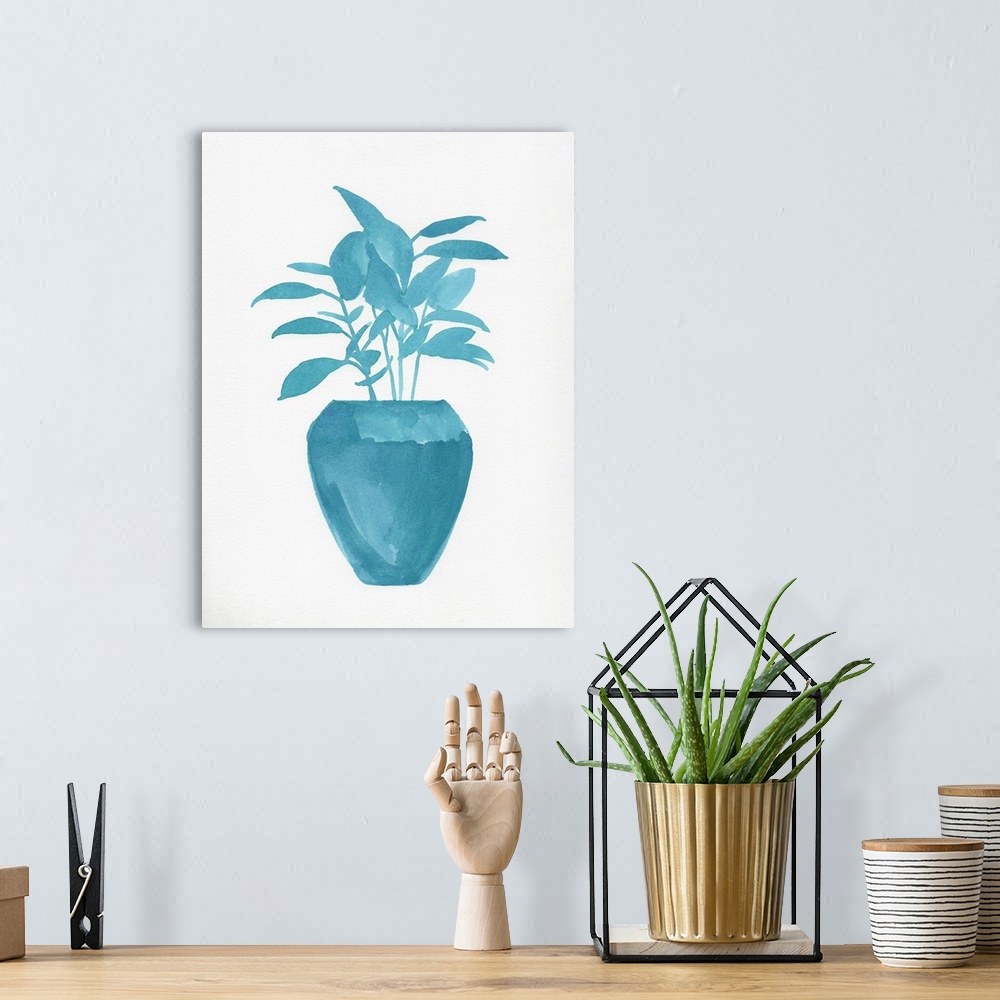 A bohemian room featuring Watercolor House Plant V