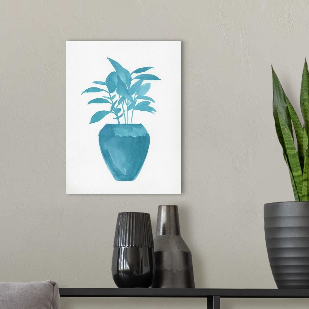 A modern room featuring Watercolor House Plant V