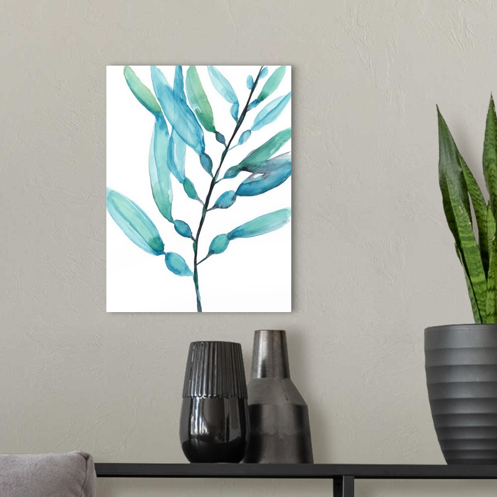 A modern room featuring Watercolor Kelp I