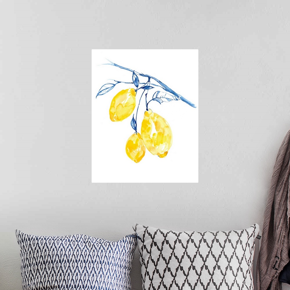 A bohemian room featuring Watercolor Lemons II