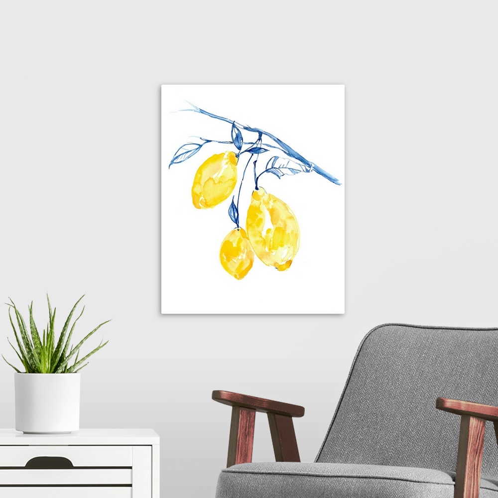 A modern room featuring Watercolor Lemons II