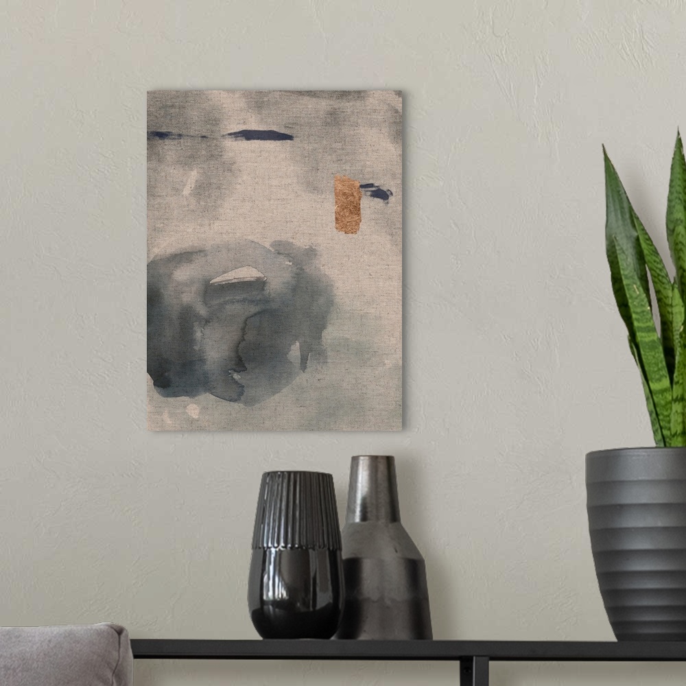 A modern room featuring Watercolor On Linen II