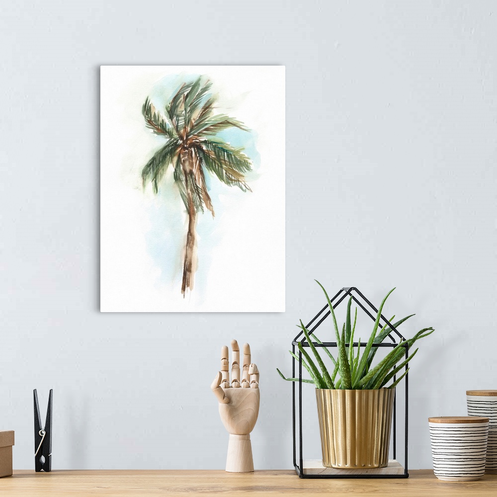 A bohemian room featuring Watercolor Palm Study I