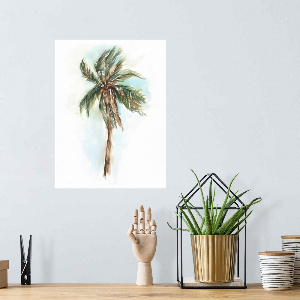 A bohemian room featuring Watercolor Palm Study I