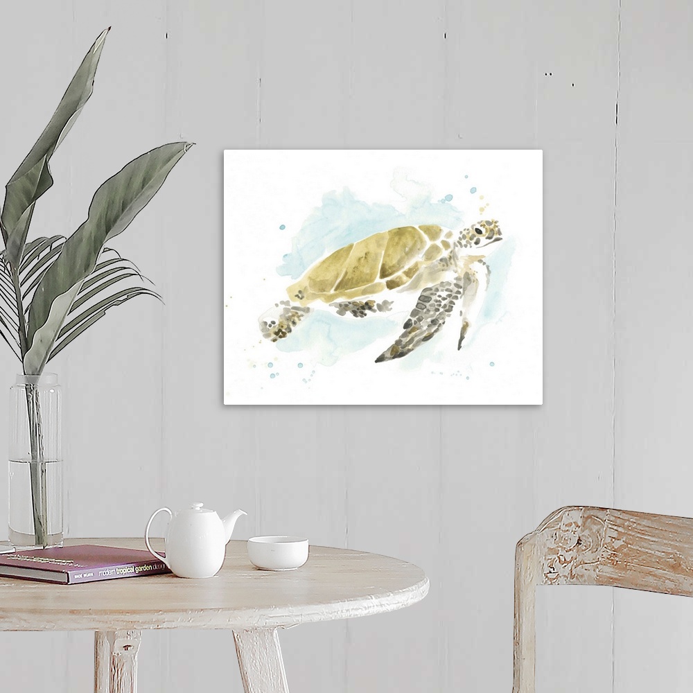 A farmhouse room featuring Watercolor Sea Turtle Study I
