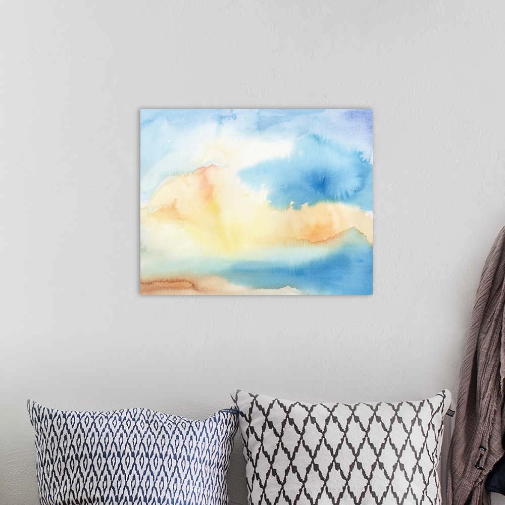 A bohemian room featuring Watercolor Sky I