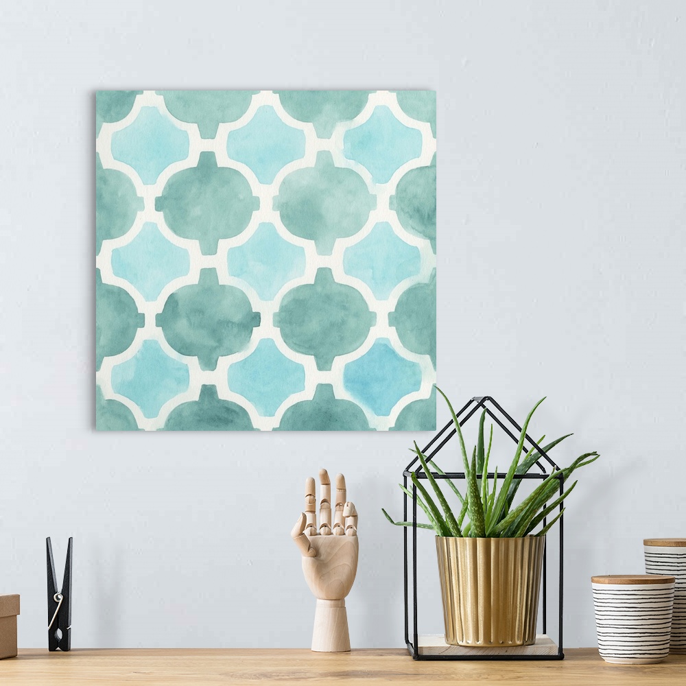 A bohemian room featuring Watercolor Tile II