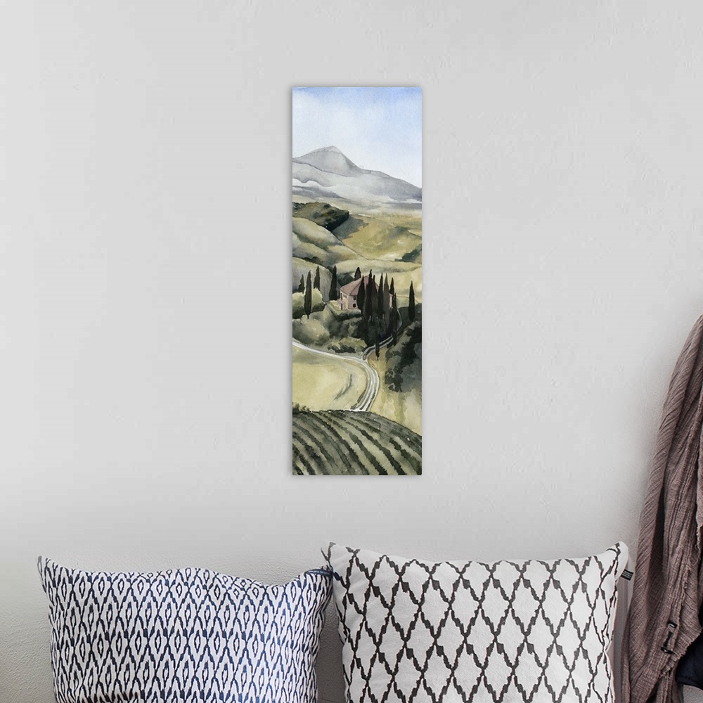 A bohemian room featuring Watercolor Tuscany I