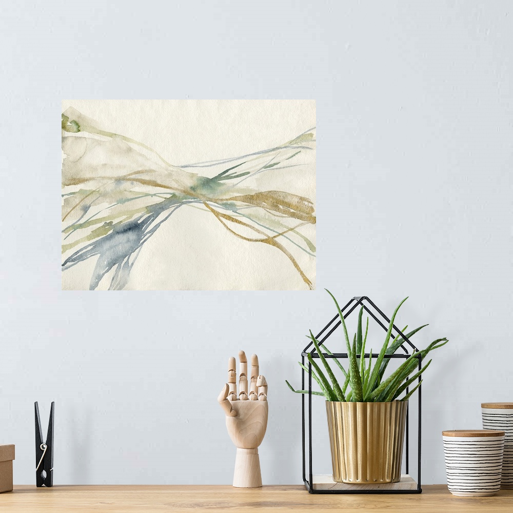 A bohemian room featuring Watercolor Waves I