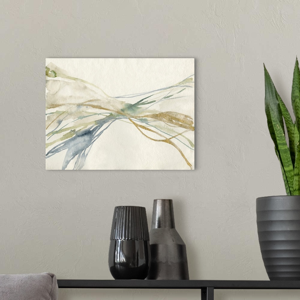 A modern room featuring Watercolor Waves I