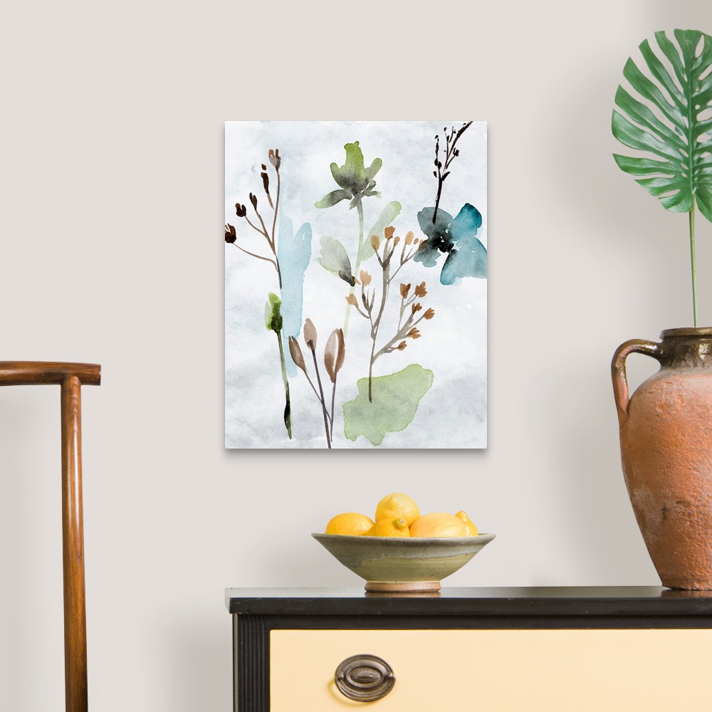 A traditional room featuring Watercolor Wildflowers VI