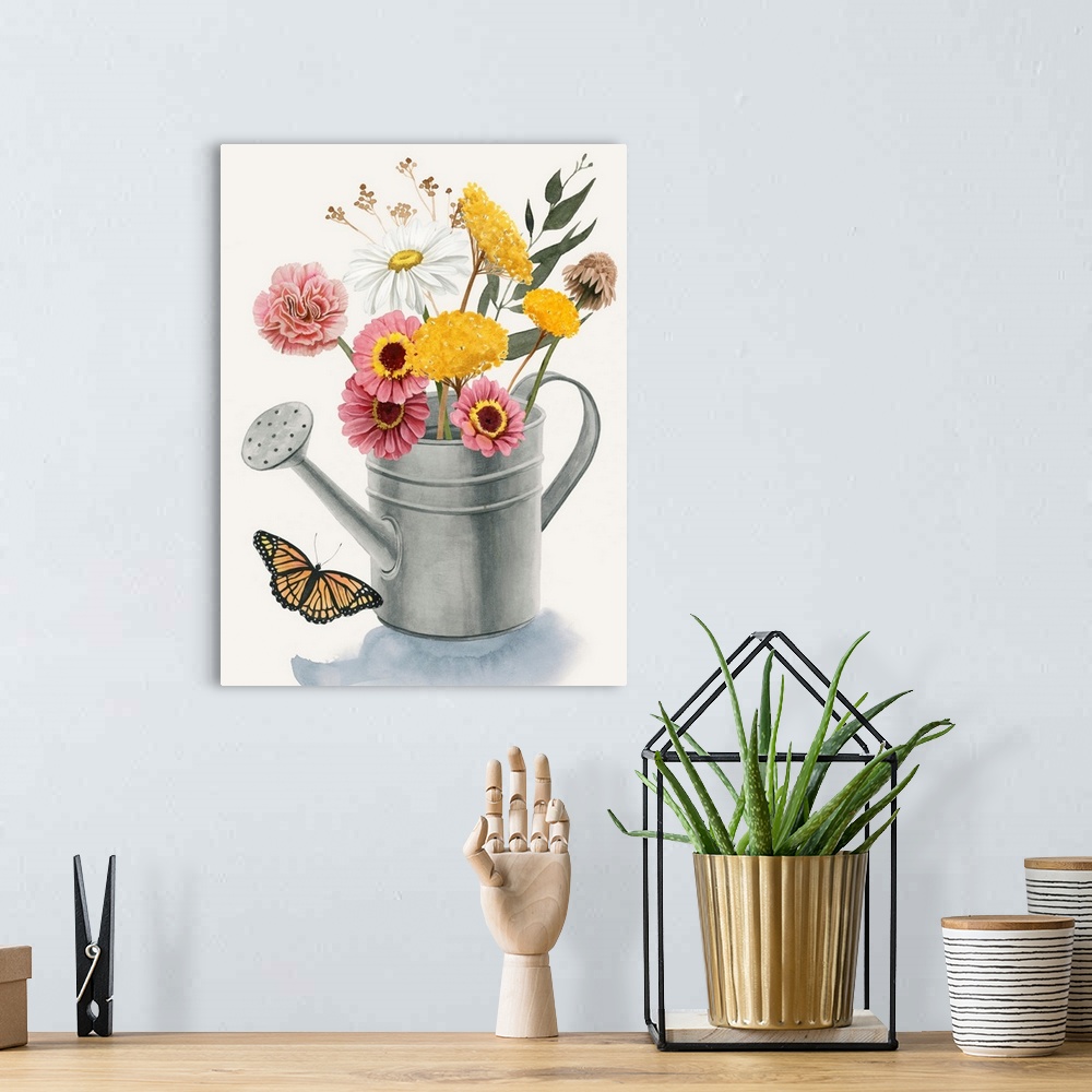 A bohemian room featuring Watering Can Bouquet I