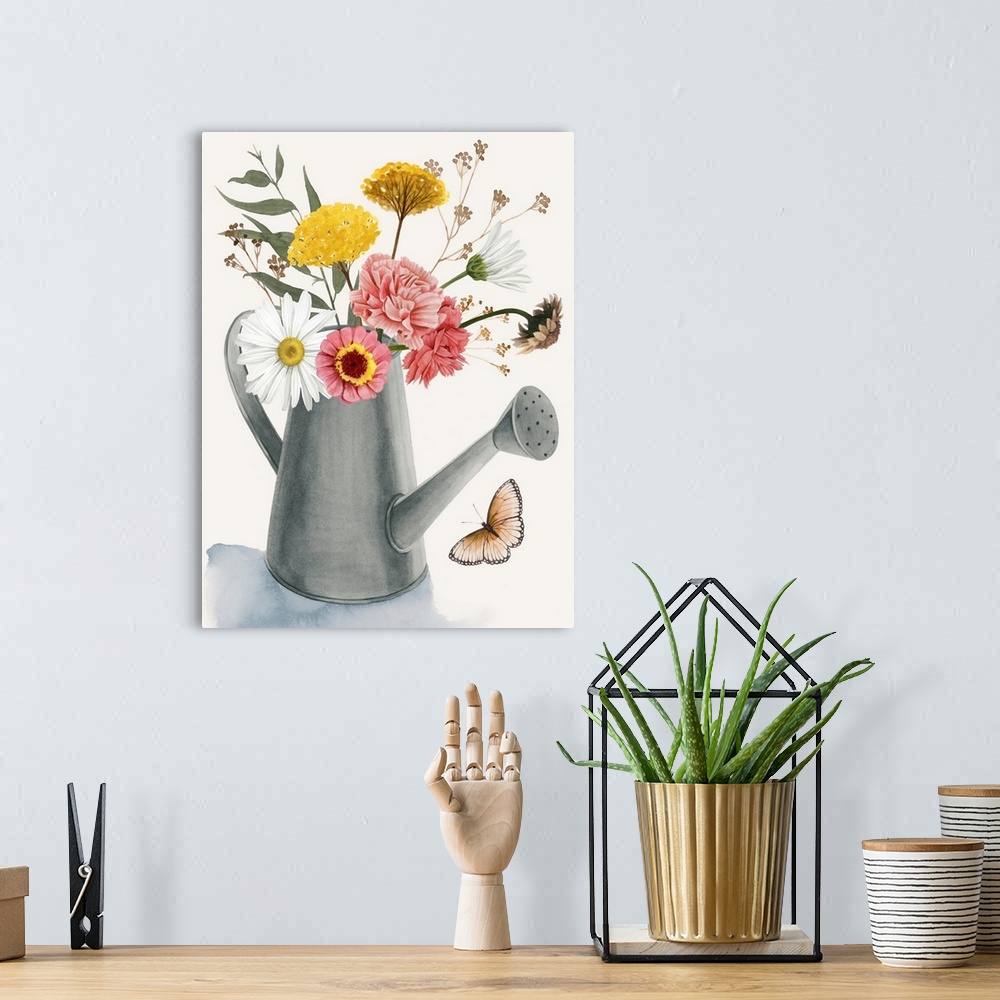 A bohemian room featuring Watering Can Bouquet II