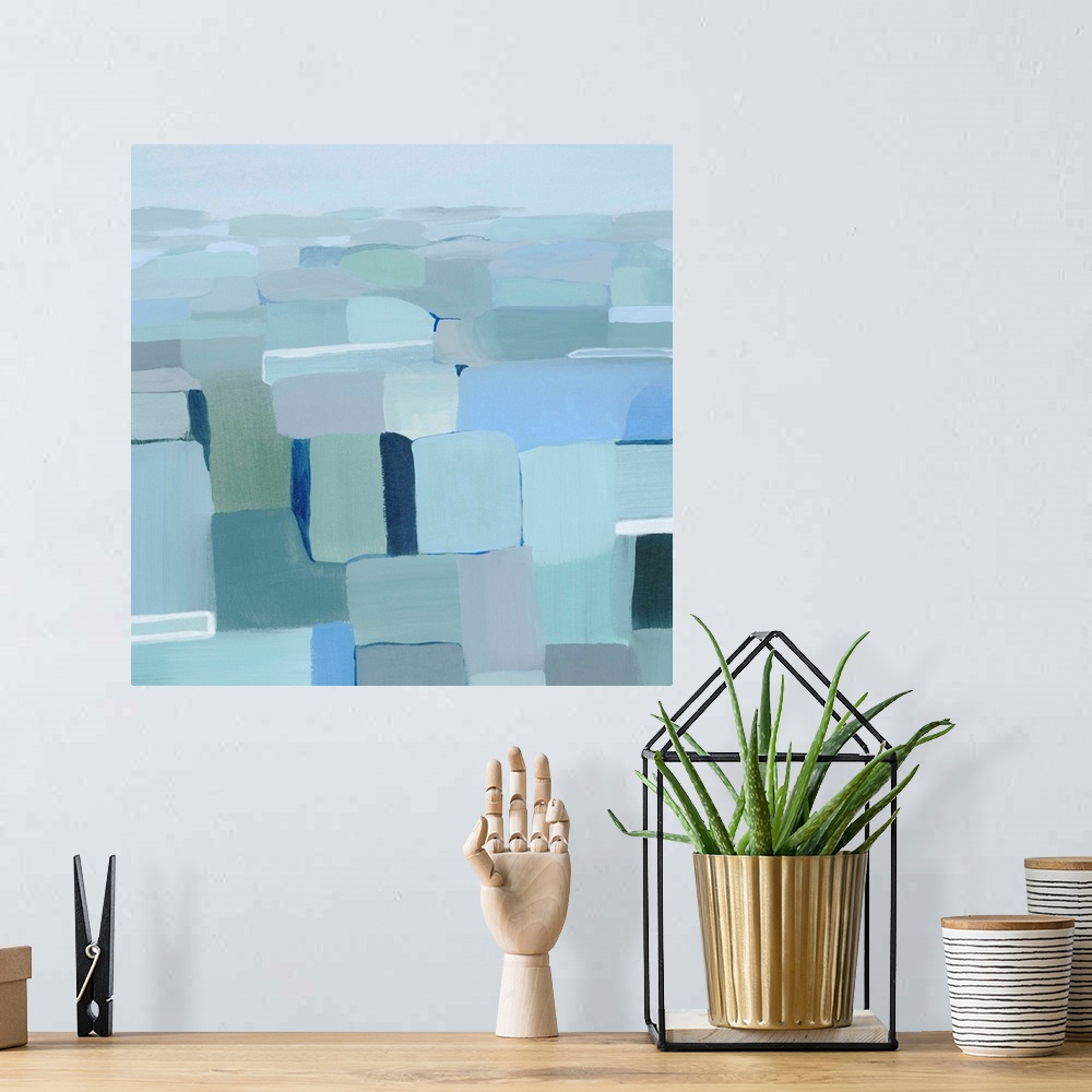 A bohemian room featuring Wave Crest Abstract I