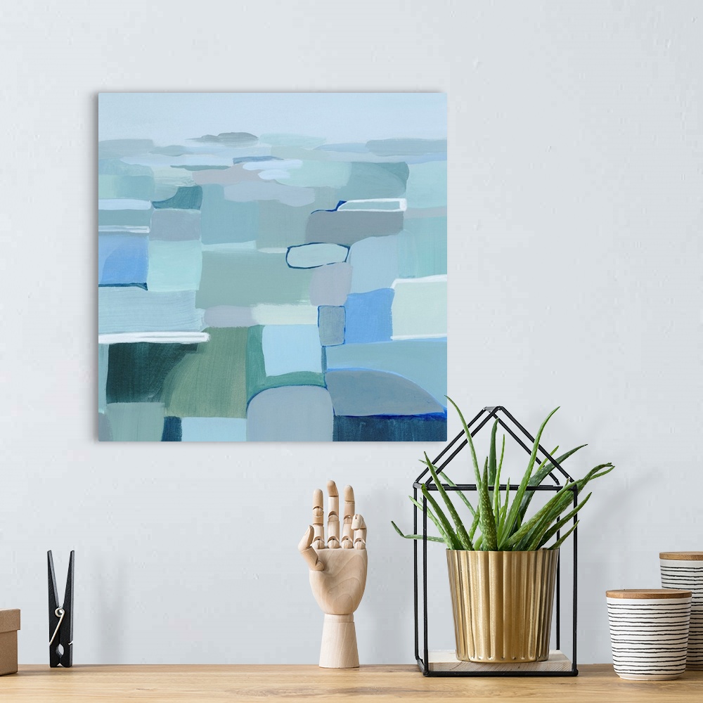 A bohemian room featuring Wave Crest Abstract II