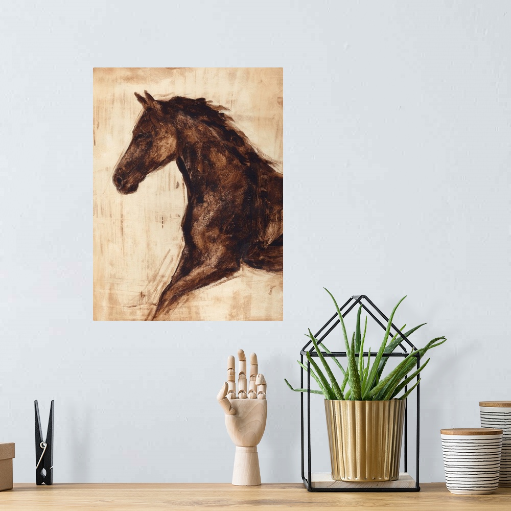 A bohemian room featuring Weathered Equestrian I