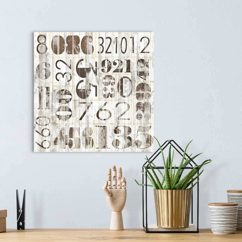 A bohemian room featuring Weathered Numbers I