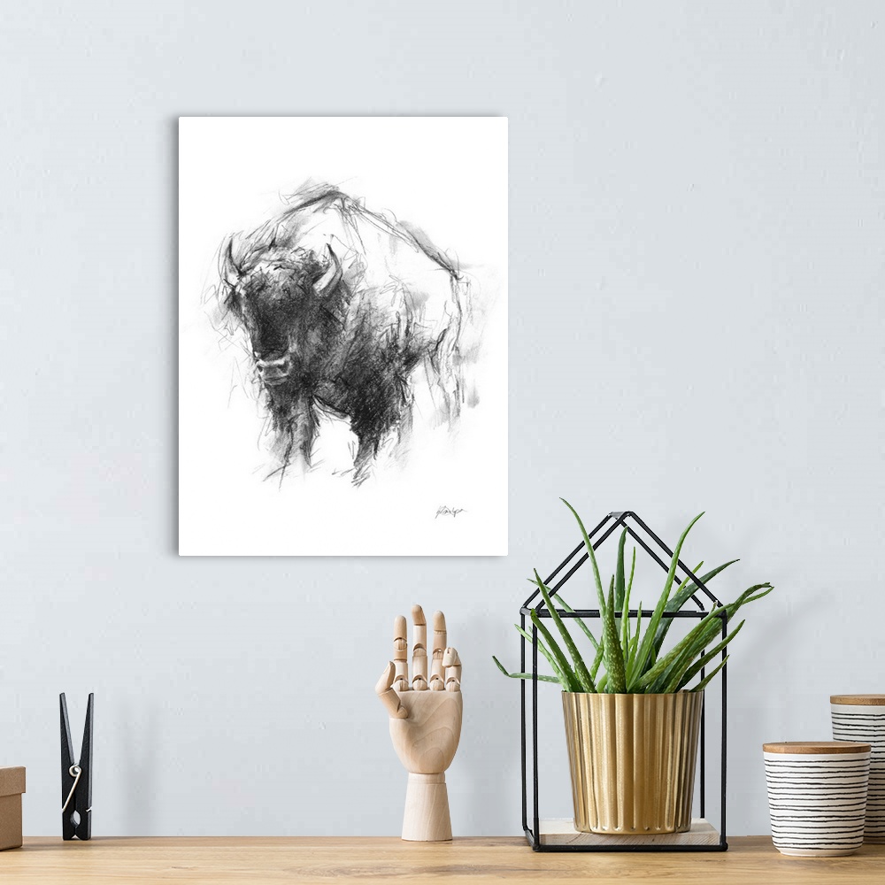 A bohemian room featuring Western Animal Sketch I