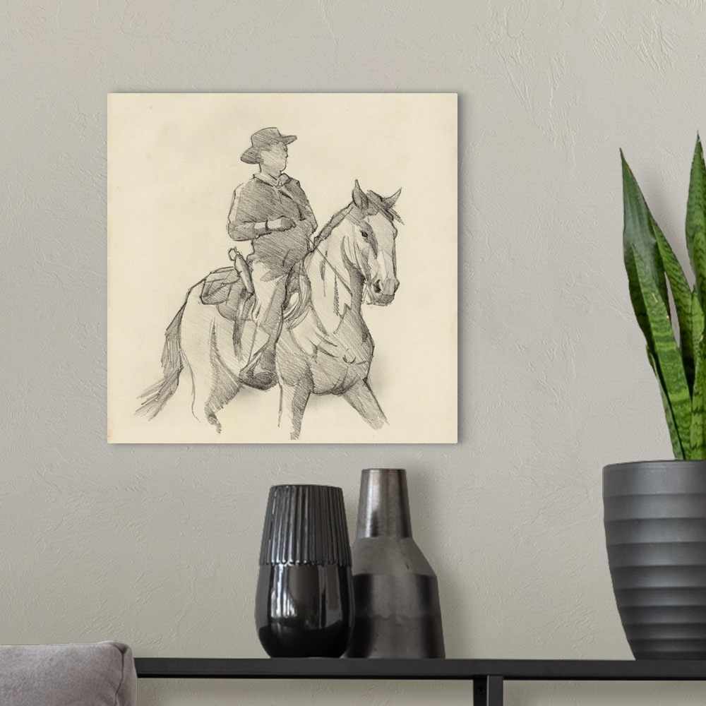 A modern room featuring Western Rider Sketch I
