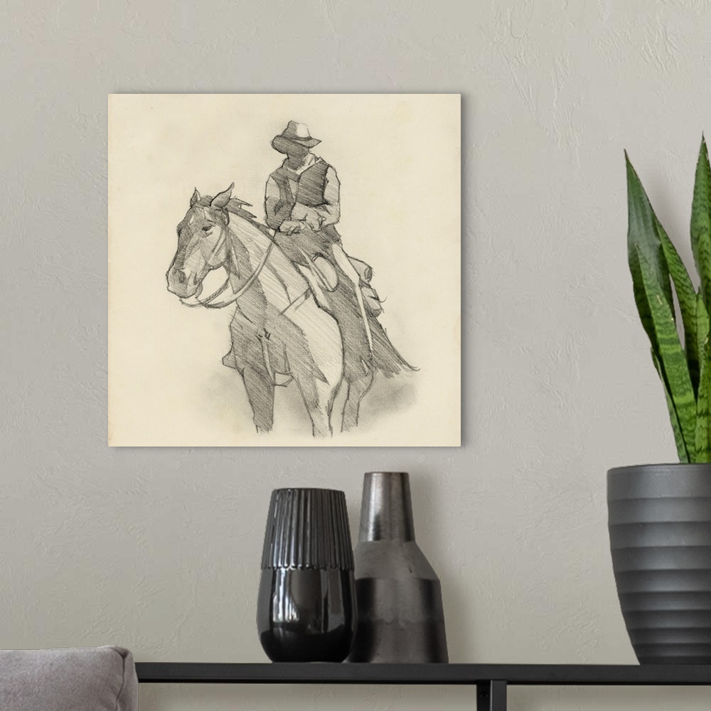 A modern room featuring Western Rider Sketch II