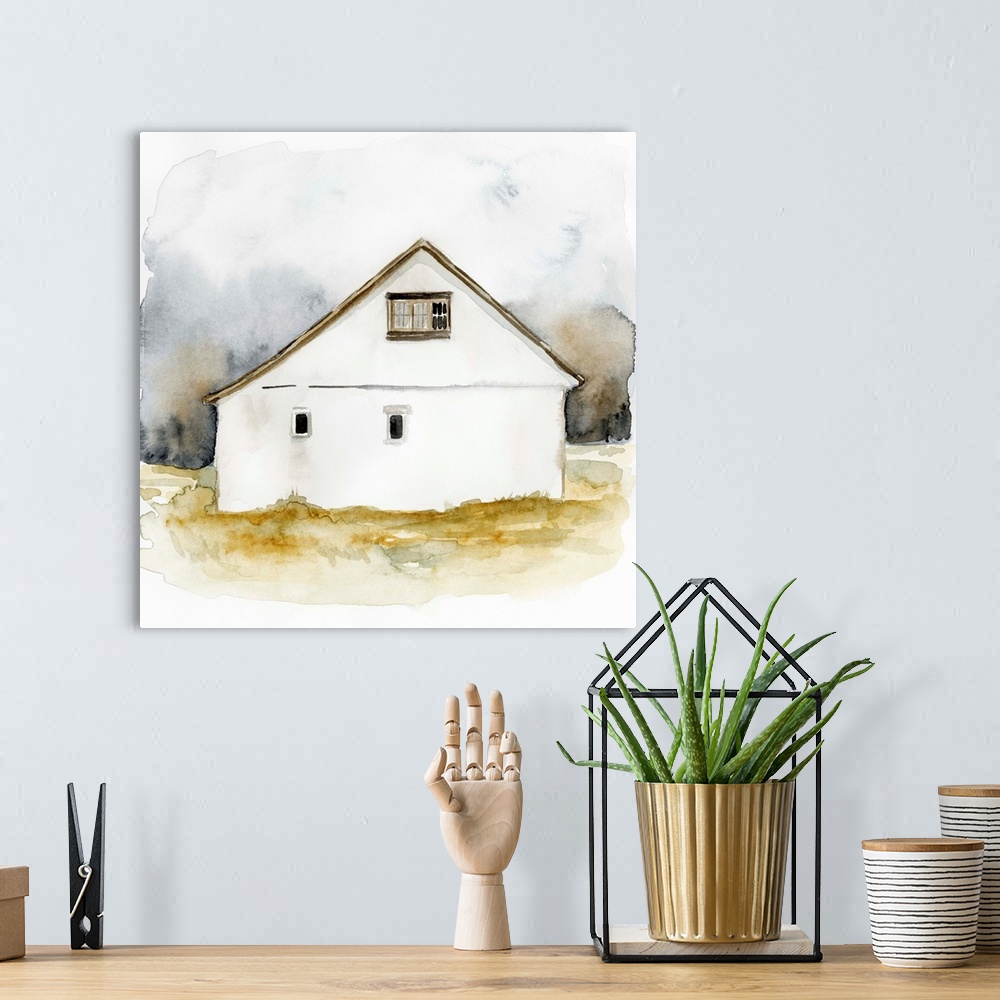 A bohemian room featuring White Barn Watercolor I