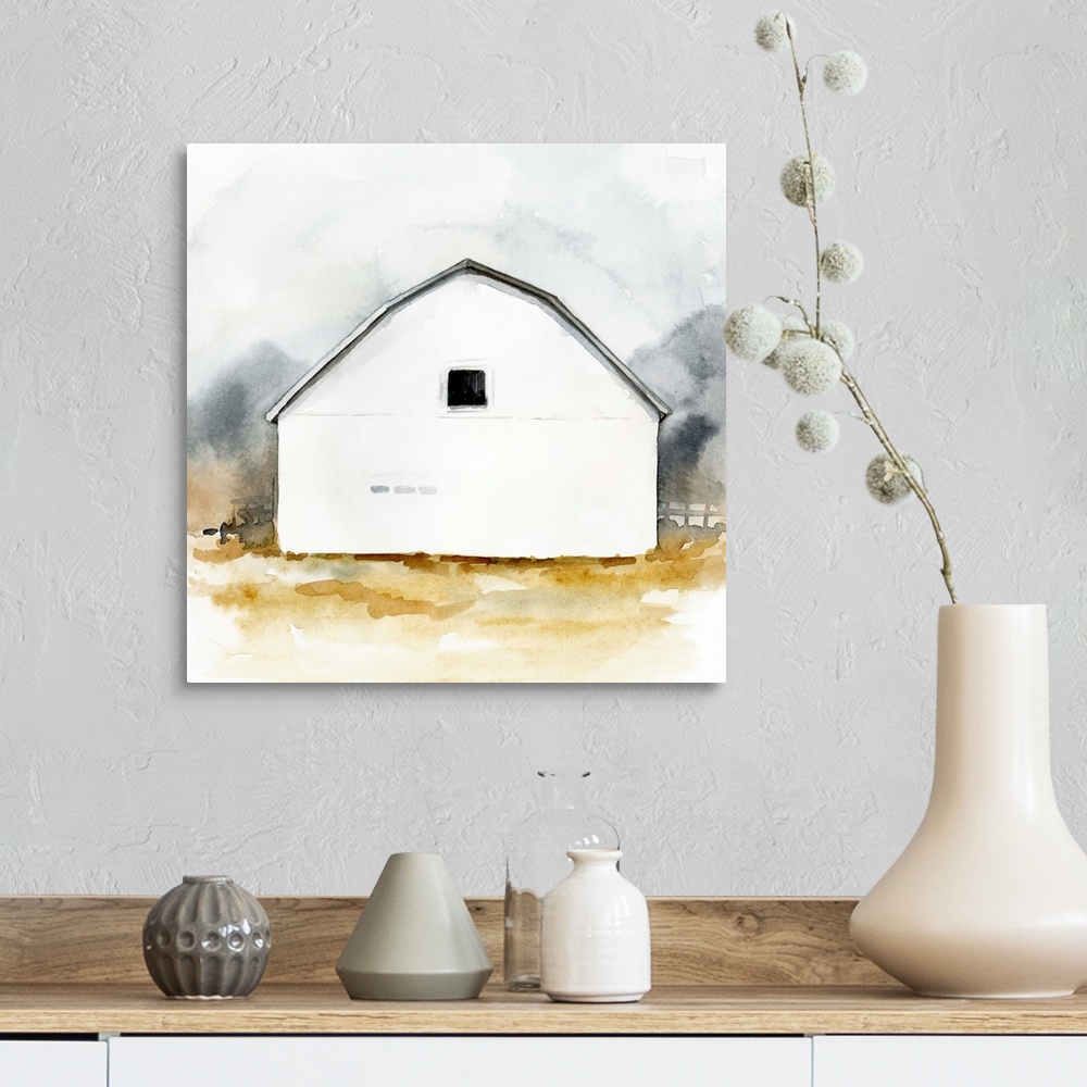 A farmhouse room featuring White Barn Watercolor II