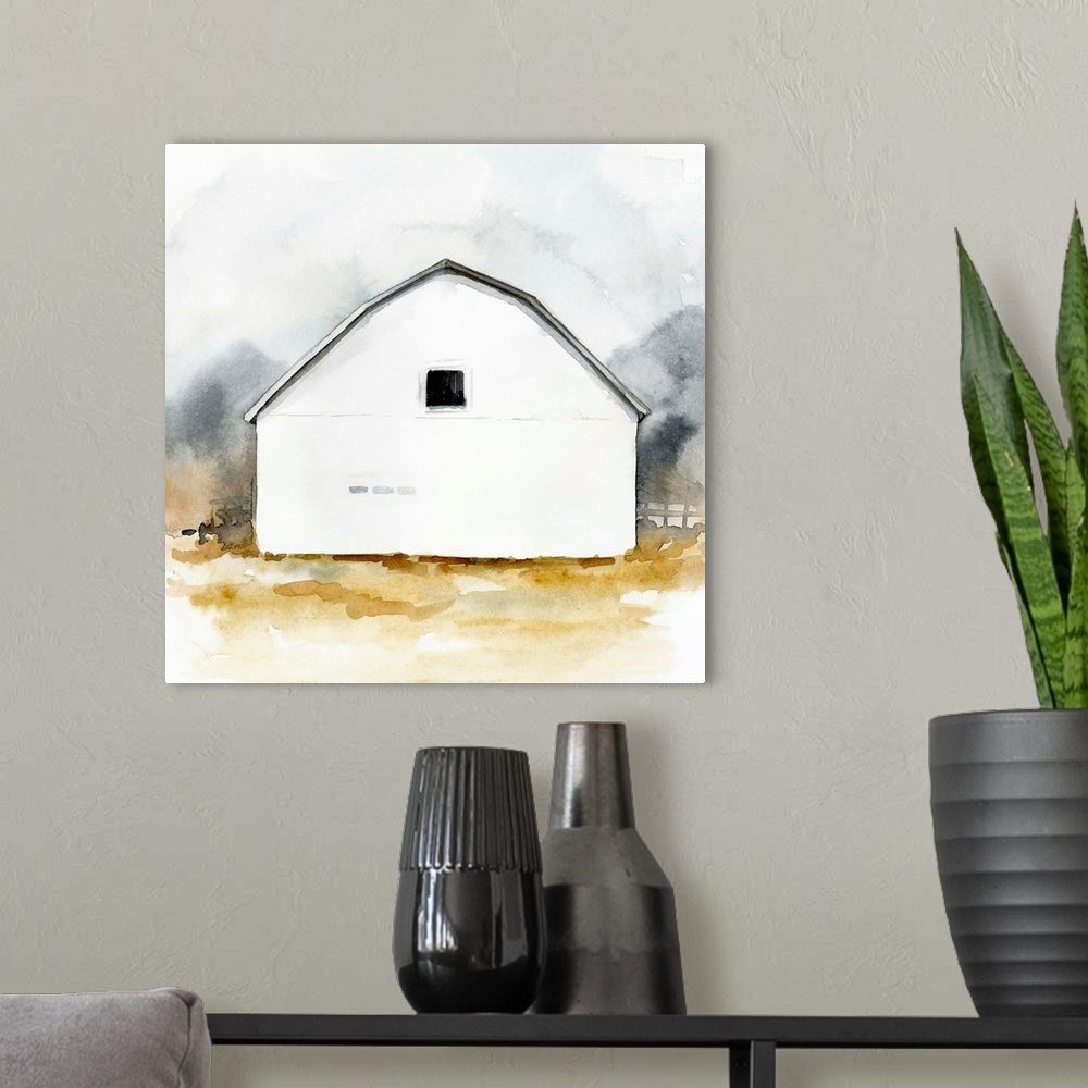 A modern room featuring White Barn Watercolor II