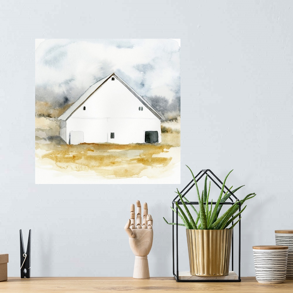 A bohemian room featuring White Barn Watercolor IV
