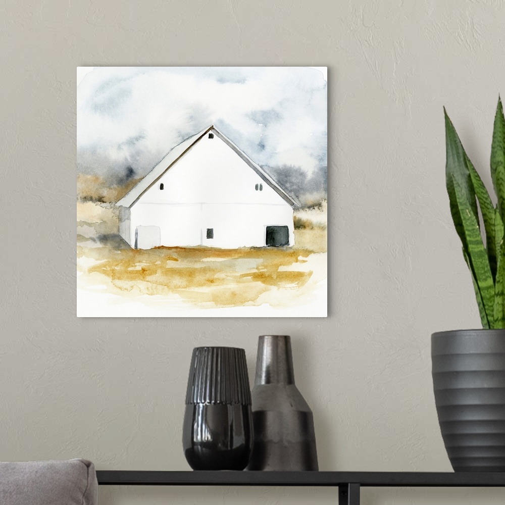 A modern room featuring White Barn Watercolor IV
