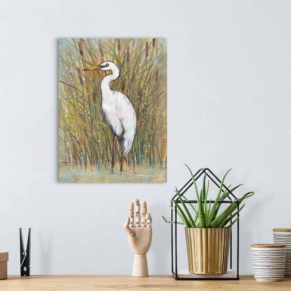 A bohemian room featuring White Egret I