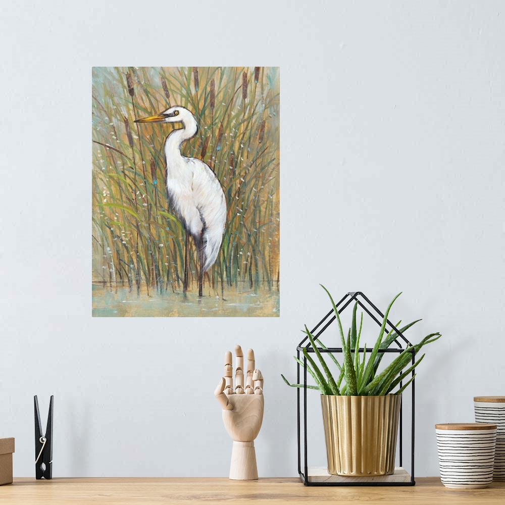 A bohemian room featuring White Egret I