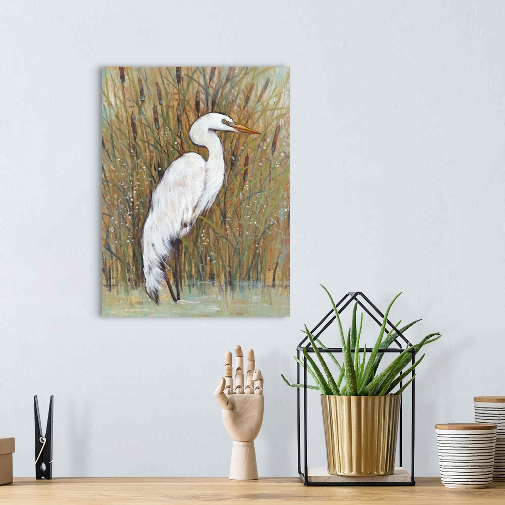 A bohemian room featuring White Egret II