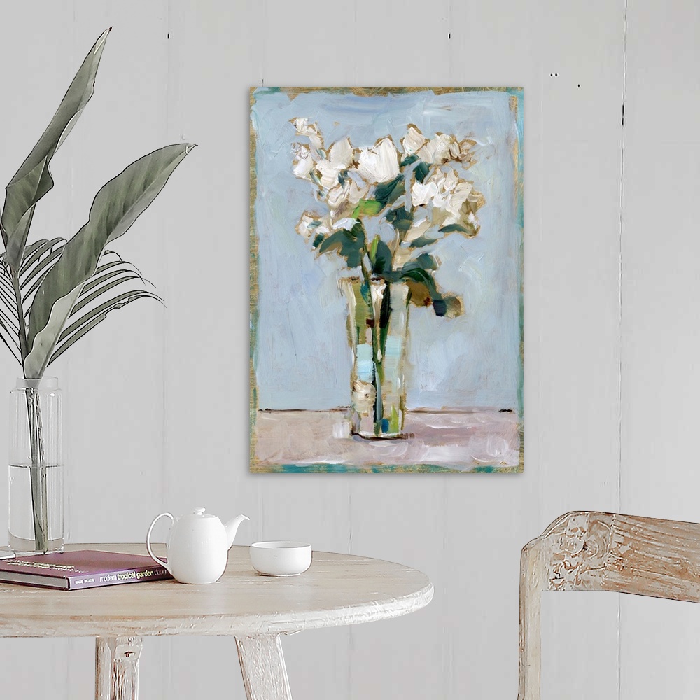 A farmhouse room featuring White Floral Arrangement I